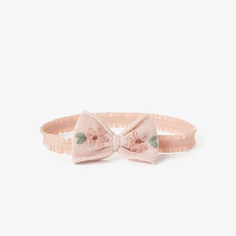 Embroidered Bow Headband